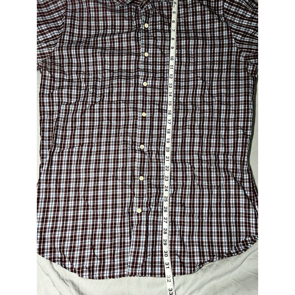 Peter Millar Shirt Mens L Red Blue Check Button Up Long Sleeve Stretch Men - Picture 6 of 7